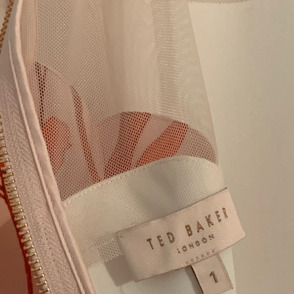 Ted Baker Pink & Red Floral Scalloped Dress - Picture 3 of 3